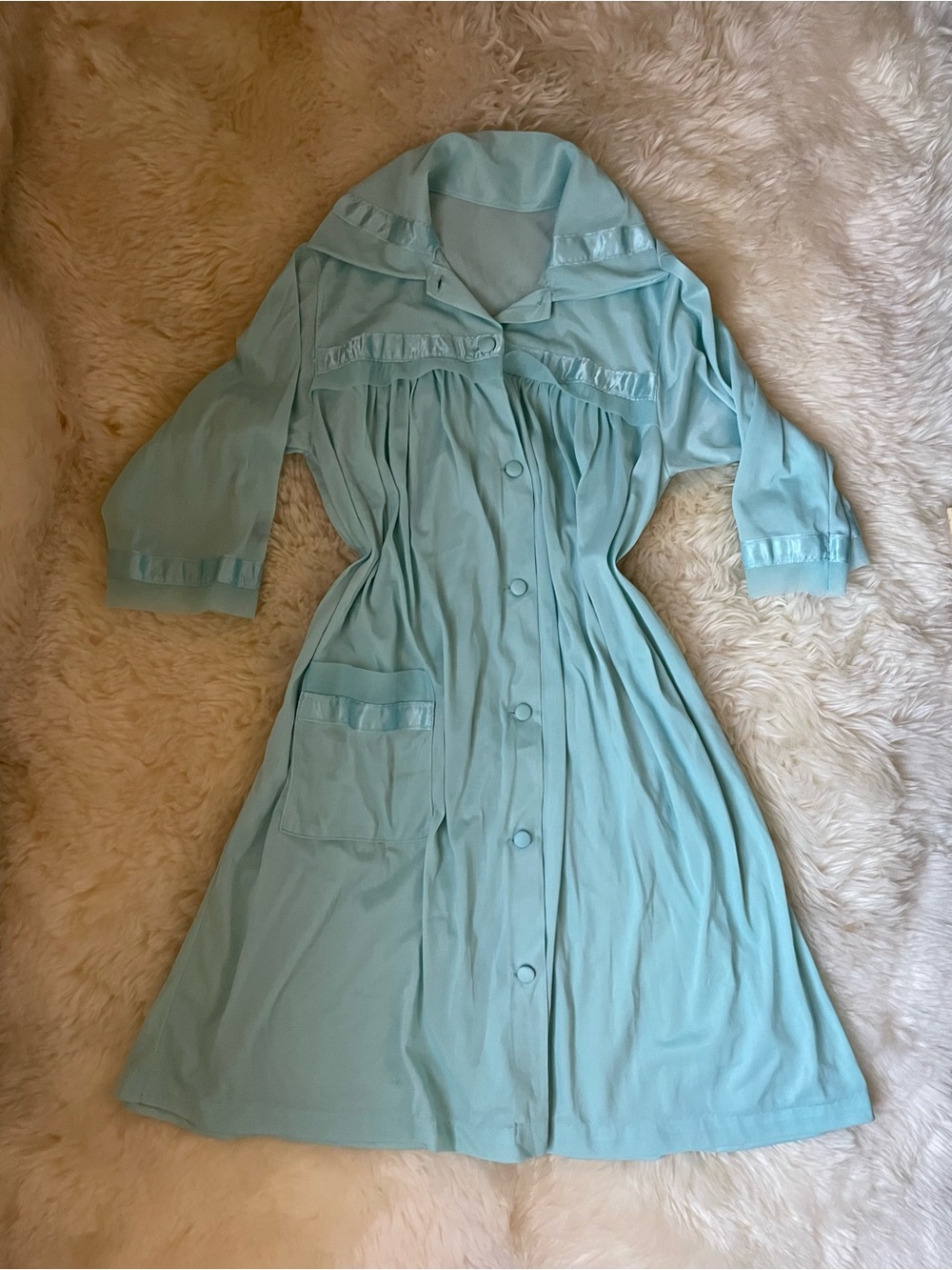 Vintage 50s Henson Kickernick mint green button nightgown / dress